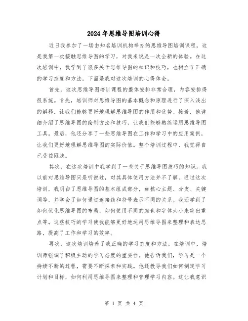 2024年思维导图培训心得(2篇)
