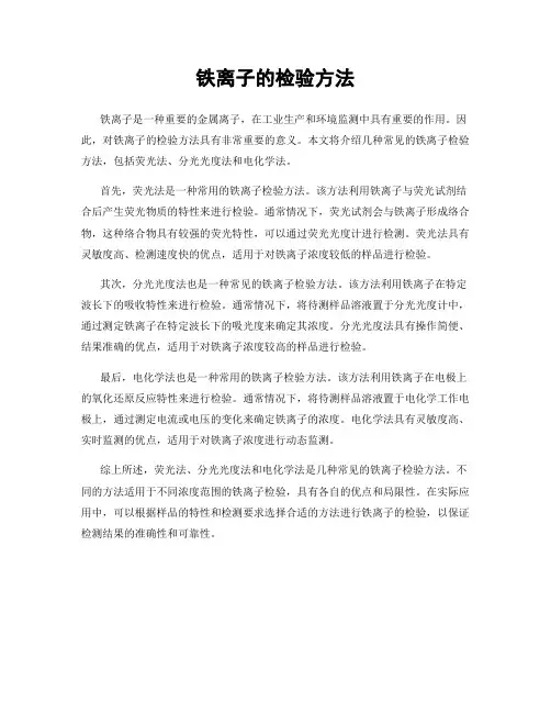 铁离子的检验方法