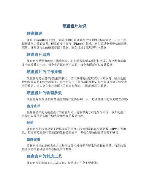 硬盘盘片知识