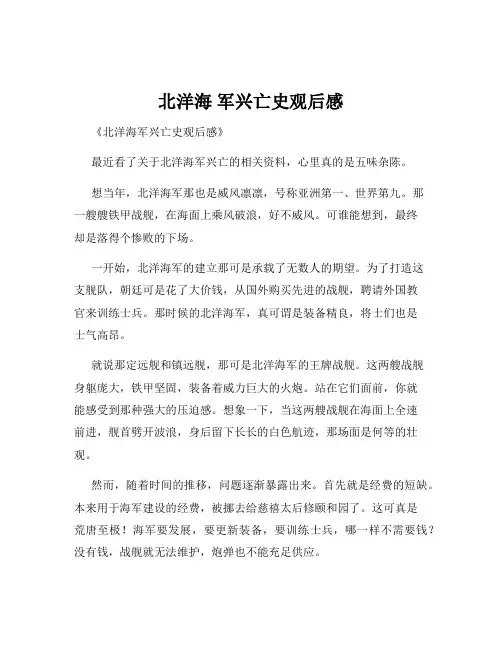 北洋海 军兴亡史观后感