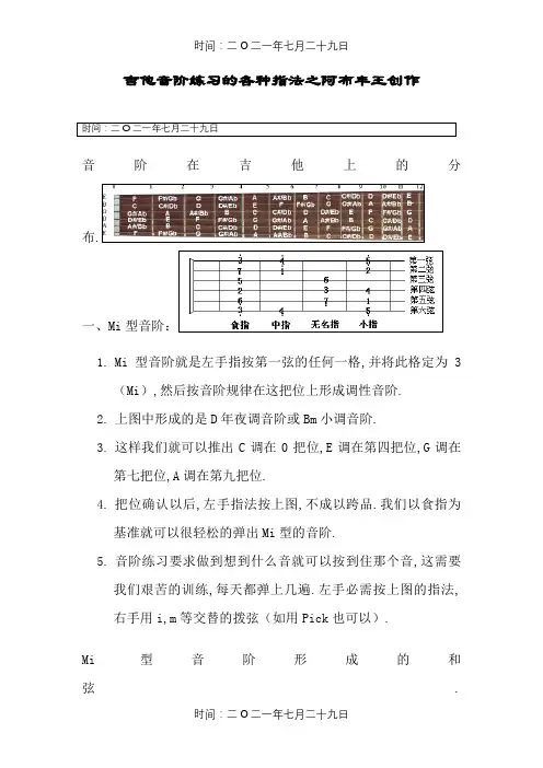 吉他音阶练习的各种指法