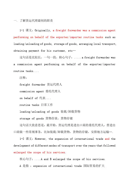 国际货运代理货代英语