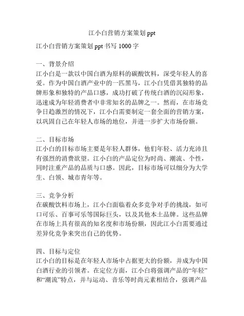 江小白营销方案策划ppt