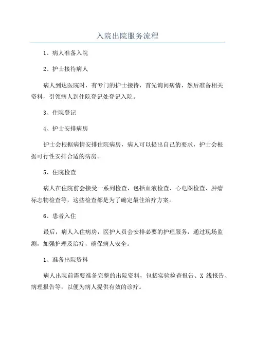 入院出院服务流程