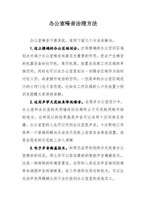 办公室噪音治理