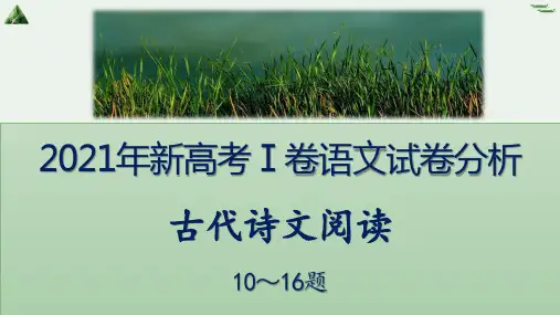 2022届高考复习——2021年新高考1卷古诗文阅读10-16题 课件(30张PPT)