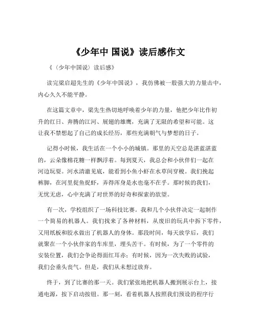《少年中 国说》读后感作文