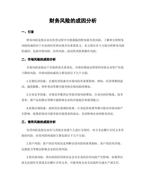 财务风险的成因分析