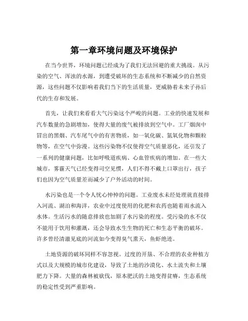第一章环境问题及环境保护