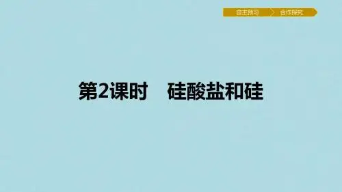 高中化学第四章非金属及其化合物4.1.2硅酸盐和硅课件新人教版必修1