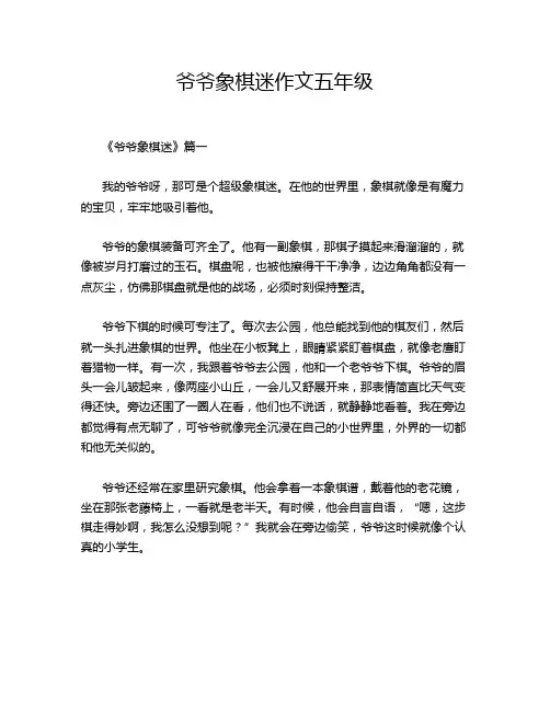 爷爷象棋迷作文五年级