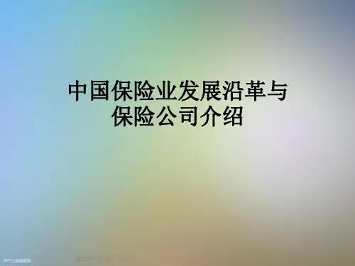 中国保险业发展沿革与保险公司介绍