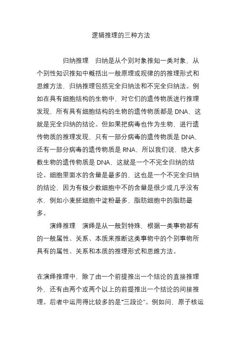 逻辑推理的三种方法