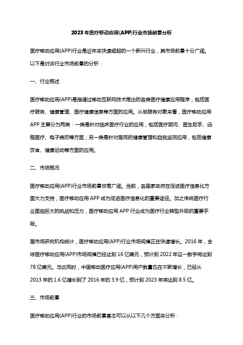 2023年医疗移动应用(APP)行业市场前景分析