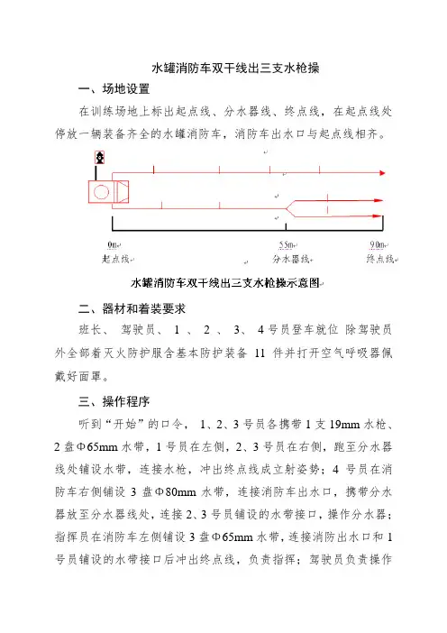 水罐消防车双干线出三支水枪操