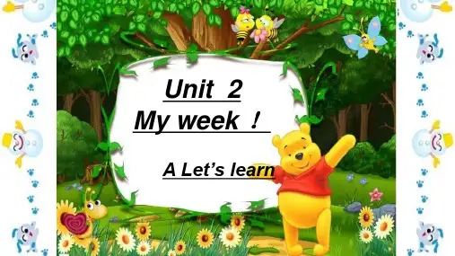 人教PEP版英语五年级上册Unit  2 My Week Part A Let's learn课件