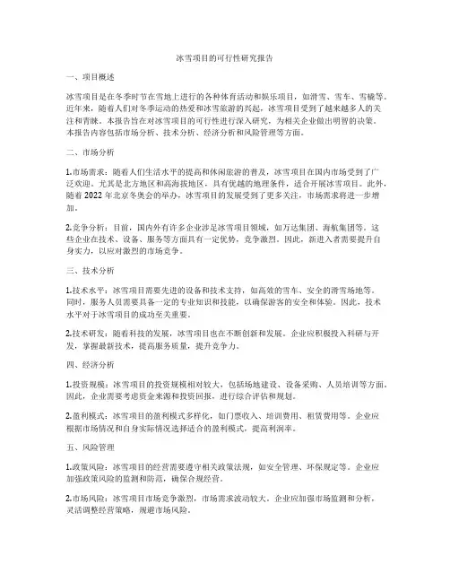 冰雪项目的可行性研究报告