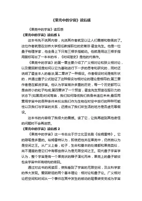 《果壳中的宇宙》读后感