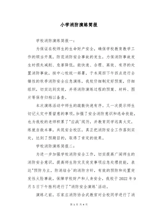 小学消防演练简报