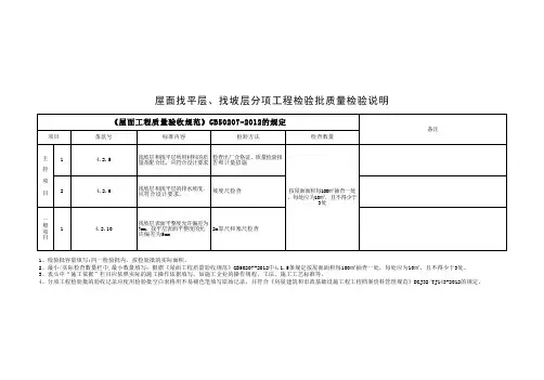 屋面找坡层分项工程检验批质量检查说明