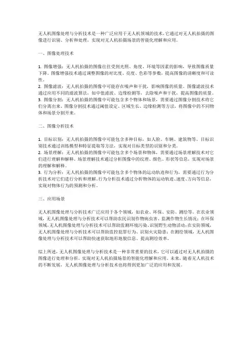 无人机图像处理与分析技术