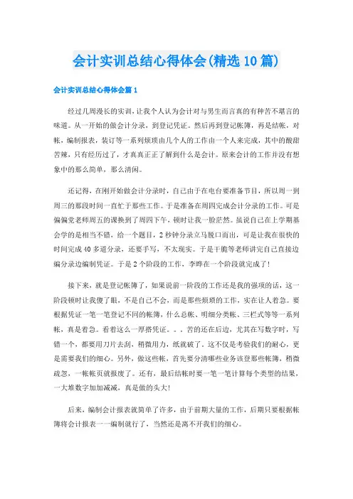 会计实训总结心得体会(精选10篇)