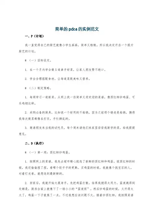 简单的pdca的实例范文