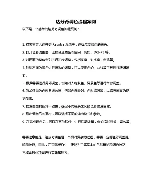 达芬奇调色流程案例