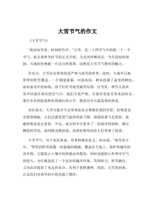 大雪节气的作文