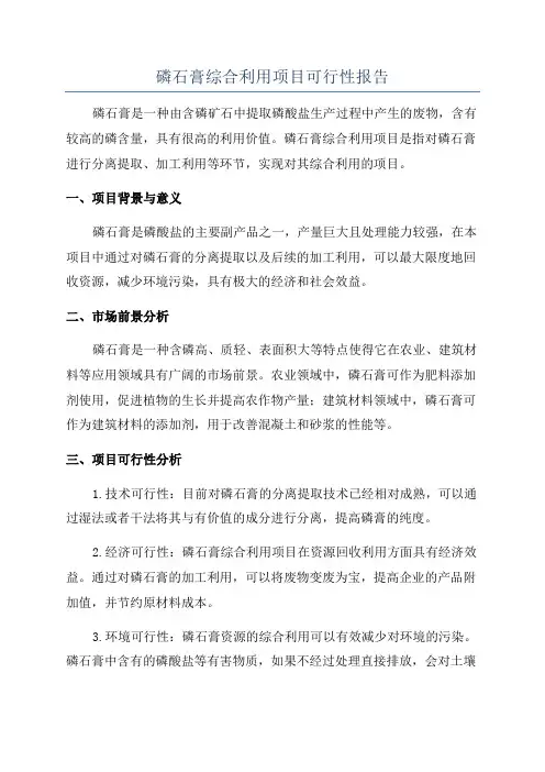 磷石膏综合利用项目可行性报告