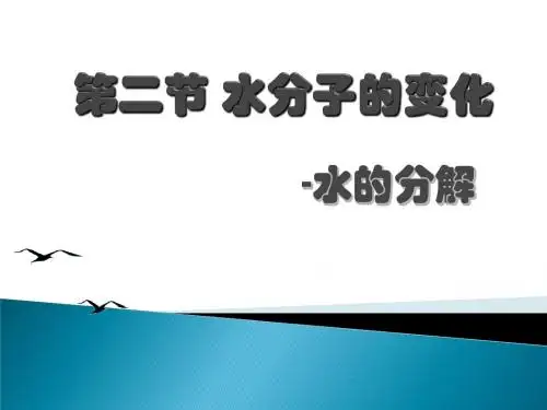 水分子的变化——水的分解