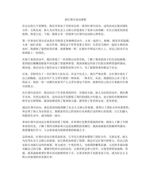 系红领巾活动感想