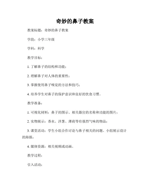 奇妙的鼻子教案