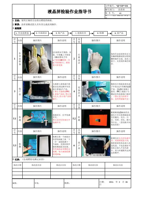 液晶屏检验作业指导书SOP
