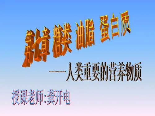 糖类,油脂,蛋白质学习课件PPT