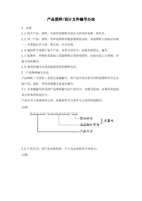 产品图样及设计文件编号办法