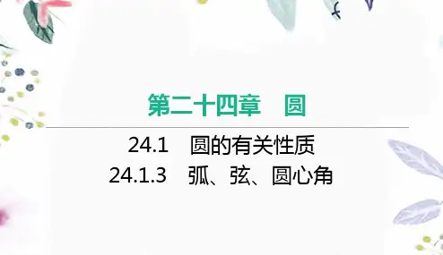 九年级数学人教版(上册)24.1.3 弧、弦、圆心角