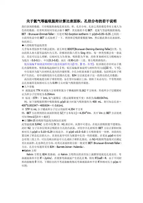 N2吸脱附曲线说明
