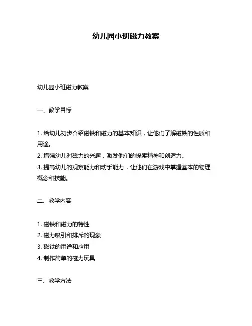 幼儿园小班磁力教案