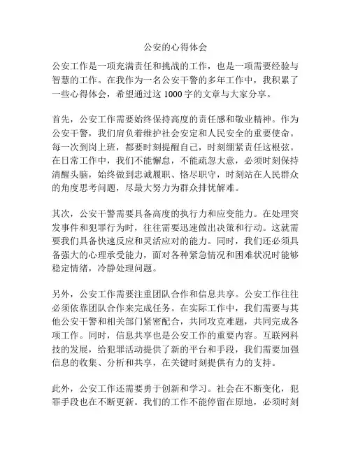 公安的心得体会