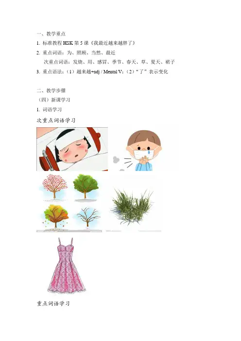 标准教程HSK3第五课教案