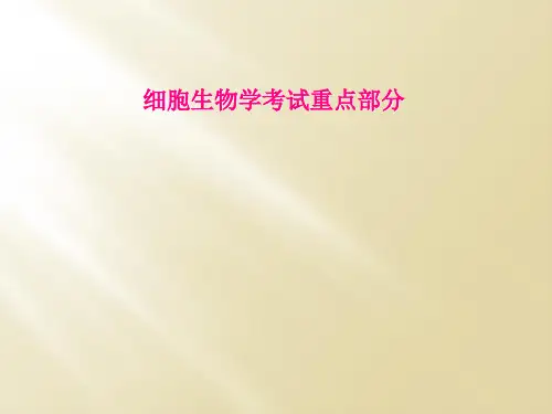 细胞生物学考试重点部分
