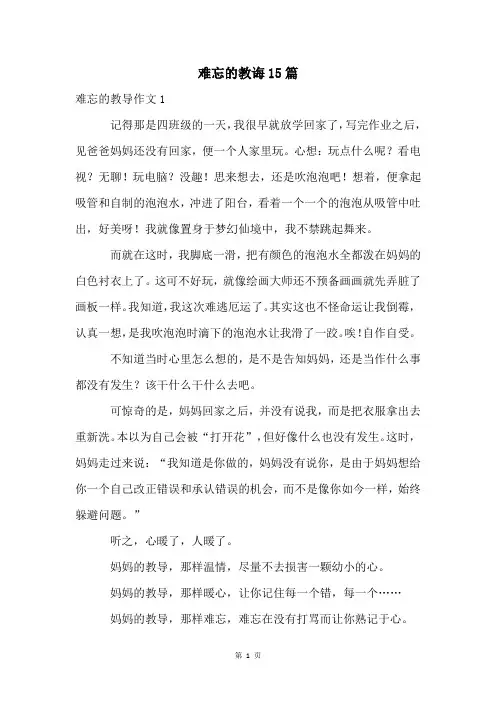 难忘的教诲15篇