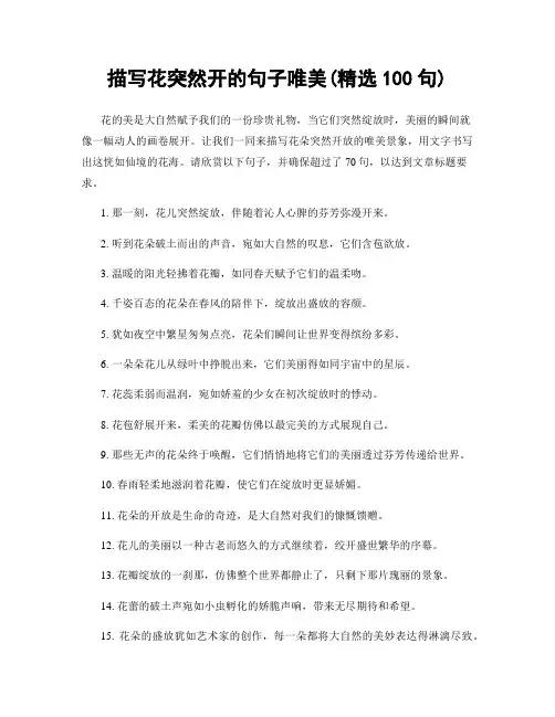 描写花突然开的句子唯美(精选100句)