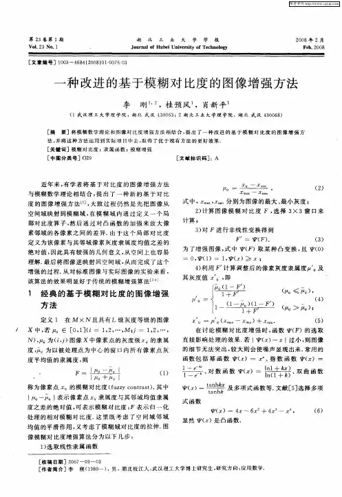 一种改进的基于模糊对比度的图像增强方法