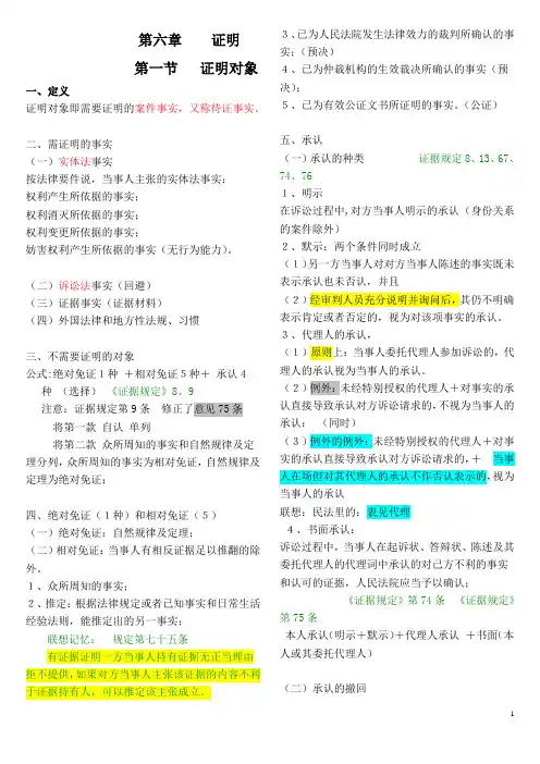 民诉第6章 证明