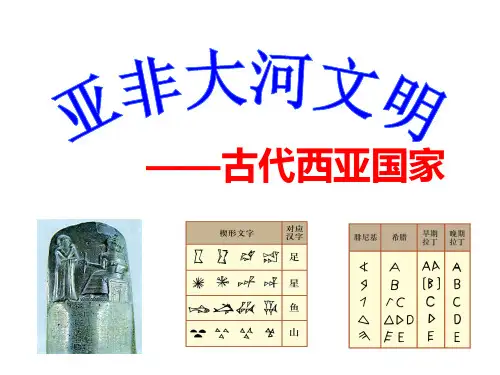 亚非大河文明古代西亚国家