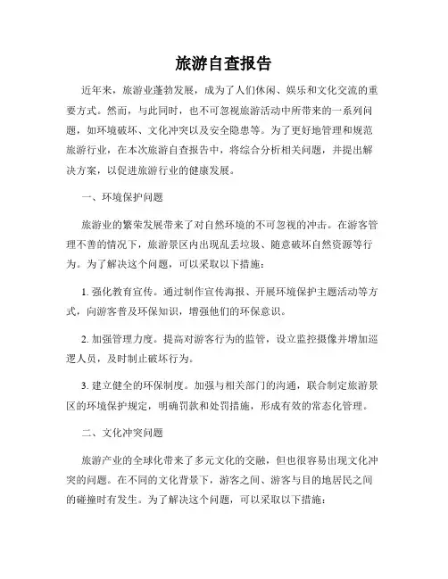 旅游自查报告