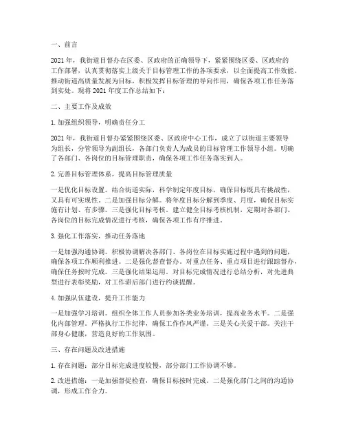 街道目督办年度总结范文