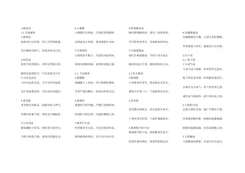 中医方剂汤药歌,已经整理好格式,非常方便打印